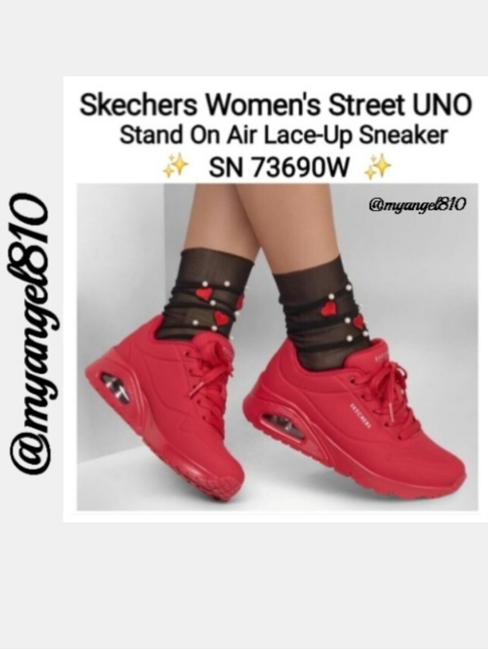 Skechers Women's Street UNO Stand On Air Lace-Up Sneakers - Red, Size 11